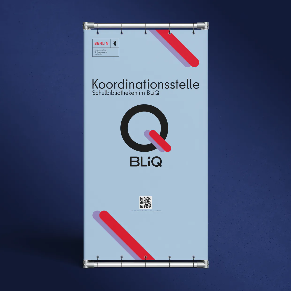 Mediengestaltung, Satz, Layout und Reinzeichnung in Berlin: Roll-up – Berliner Landesinstitut für Qualifizierung und Qualitätsentwicklung an Schulen (BLiQ)