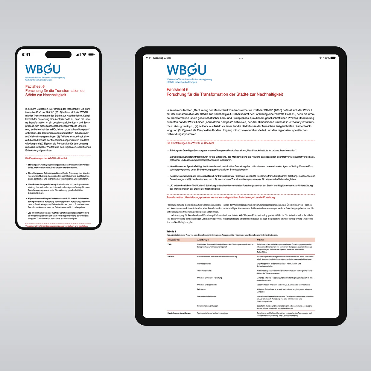 Auftraggeber: Wernerwerke, WBGU Wissenschaftlicher Beirat der Bundesregierung – EPUB-Erstellung aus InDesign, reflowable E-Books, Mediengestalter Berlin