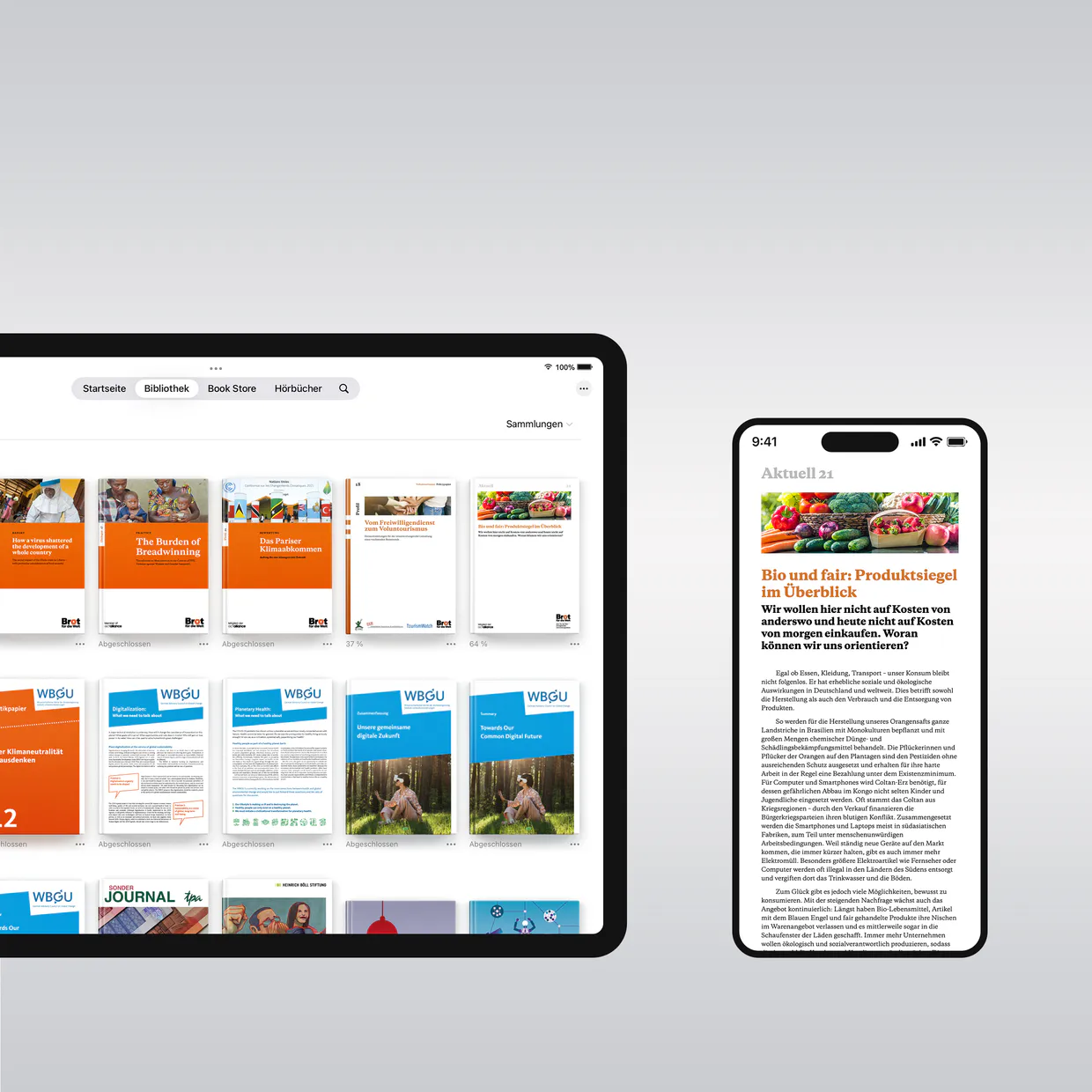 Brot für die Welt – EPUB-Erstellung aus InDesign, reflowable E-Books für Lesegeräte, Mediengestalter Berlin