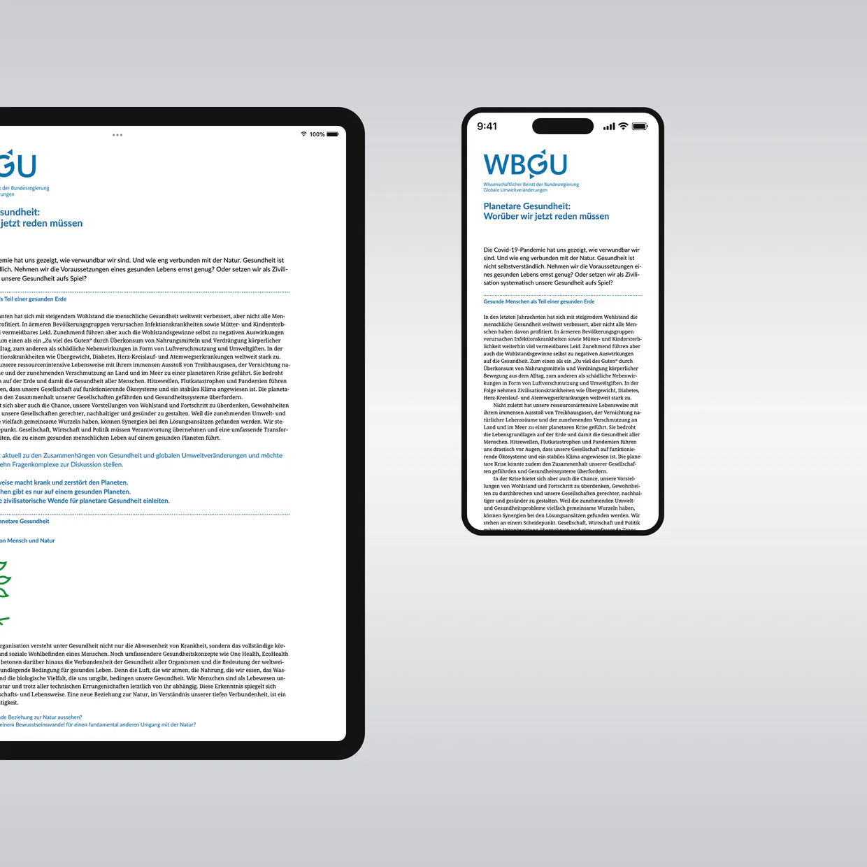 Auftraggeber: Wernerwerke, WBGU Wissenschaftlicher Beirat der Bundesregierung – EPUB-Erstellung aus InDesign, reflowable E-Books, Mediengestalter Berlin