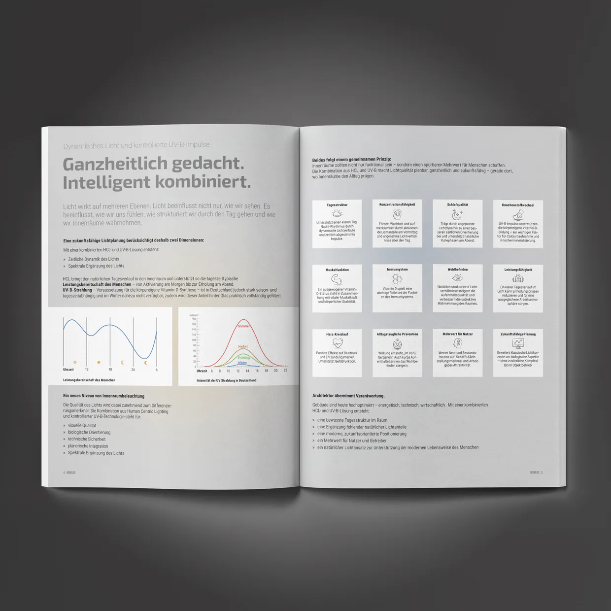 Regiolux GmbH – Reinzeichnung mehrsprachiger Broschüren und Informationsblätter, Druckvorstufe für Offsetdruck, Berlin