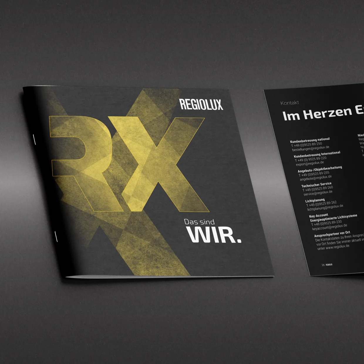 Regiolux GmbH – prepress artwork of multilingual brochures and information sheets, prepress for offset printing, Berlin
