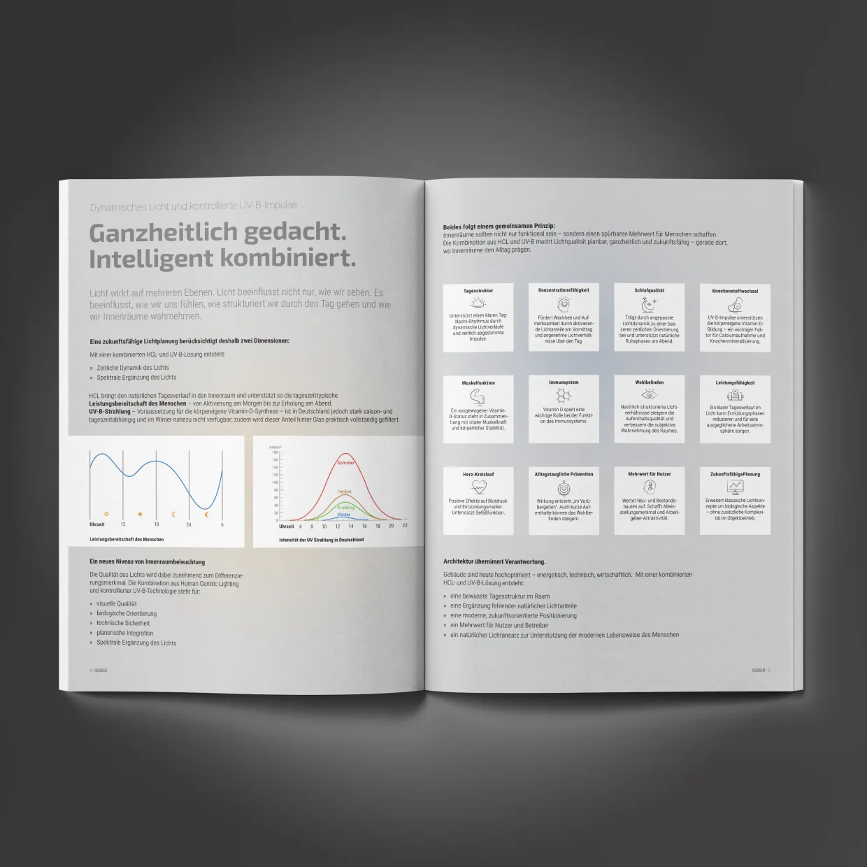 Regiolux GmbH – prepress artwork of multilingual brochures and information sheets, prepress for offset printing, Berlin