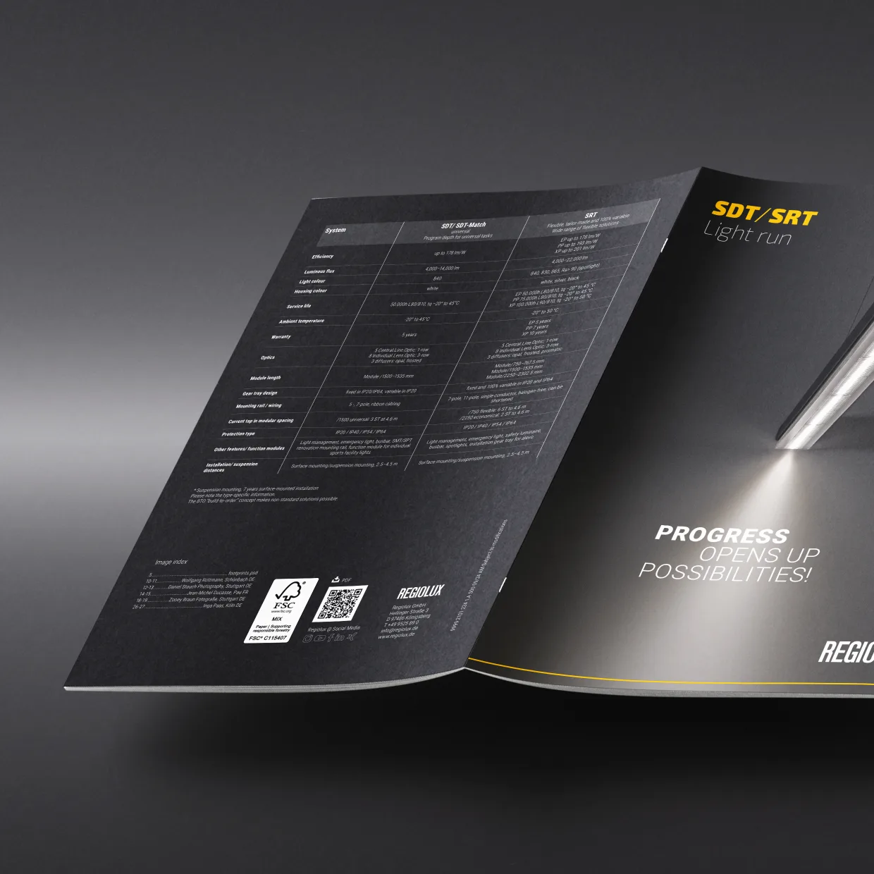 Regiolux GmbH – prepress artwork of multilingual brochures and information sheets, prepress for offset printing, Berlin
