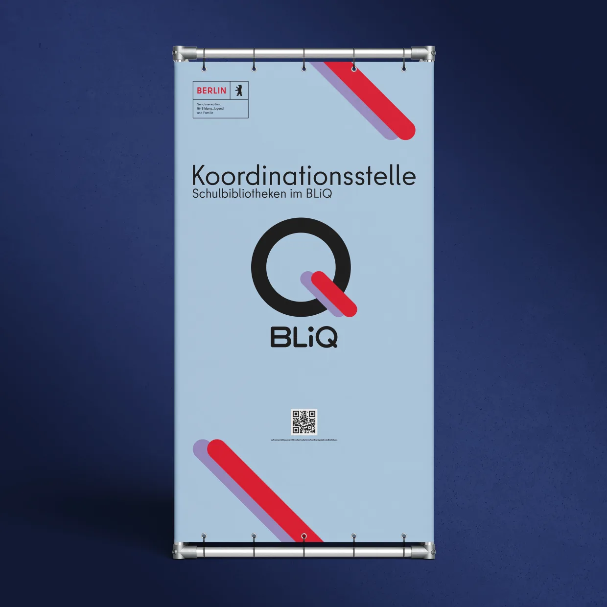 Mediengestaltung, Satz, Layout und Reinzeichnung in Berlin: Roll-up – Berliner Landesinstitut für Qualifizierung und Qualitätsentwicklung an Schulen (BLiQ)