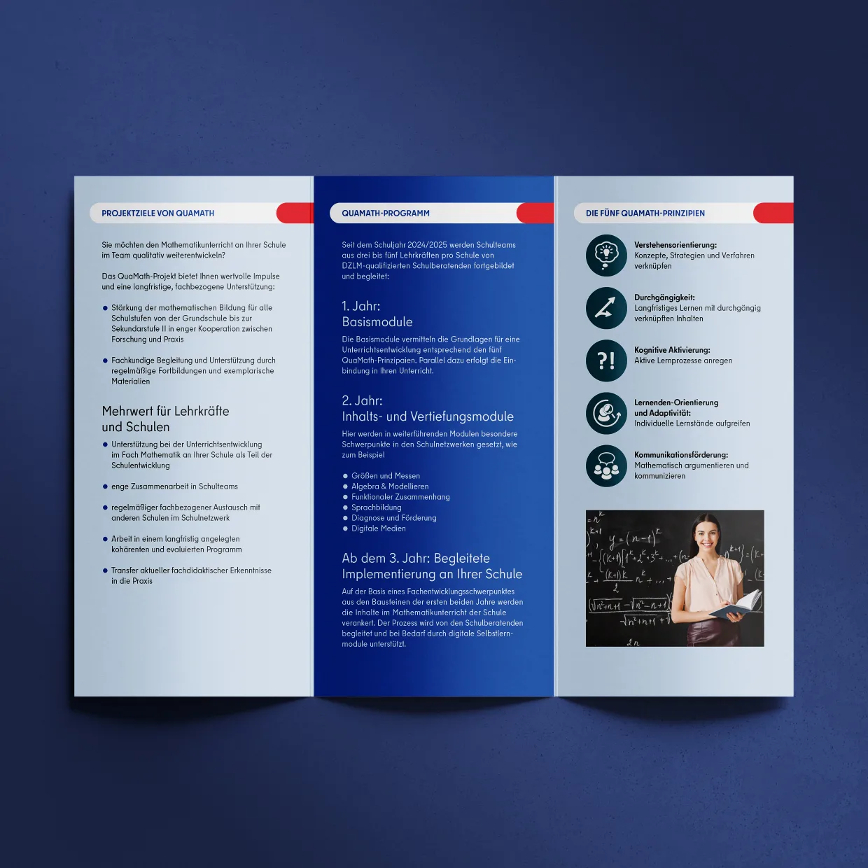 Media design, typesetting, layout and prepress artwork in Berlin: flyer – Berlin State Institute for Qualification and Quality Development in Schools (BLiQ)